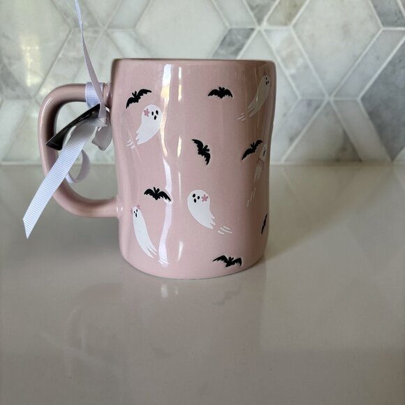 Rae Dunn Disney Spooky and Cute Stitch Mug Pink Textured New - Picture 4 of 10